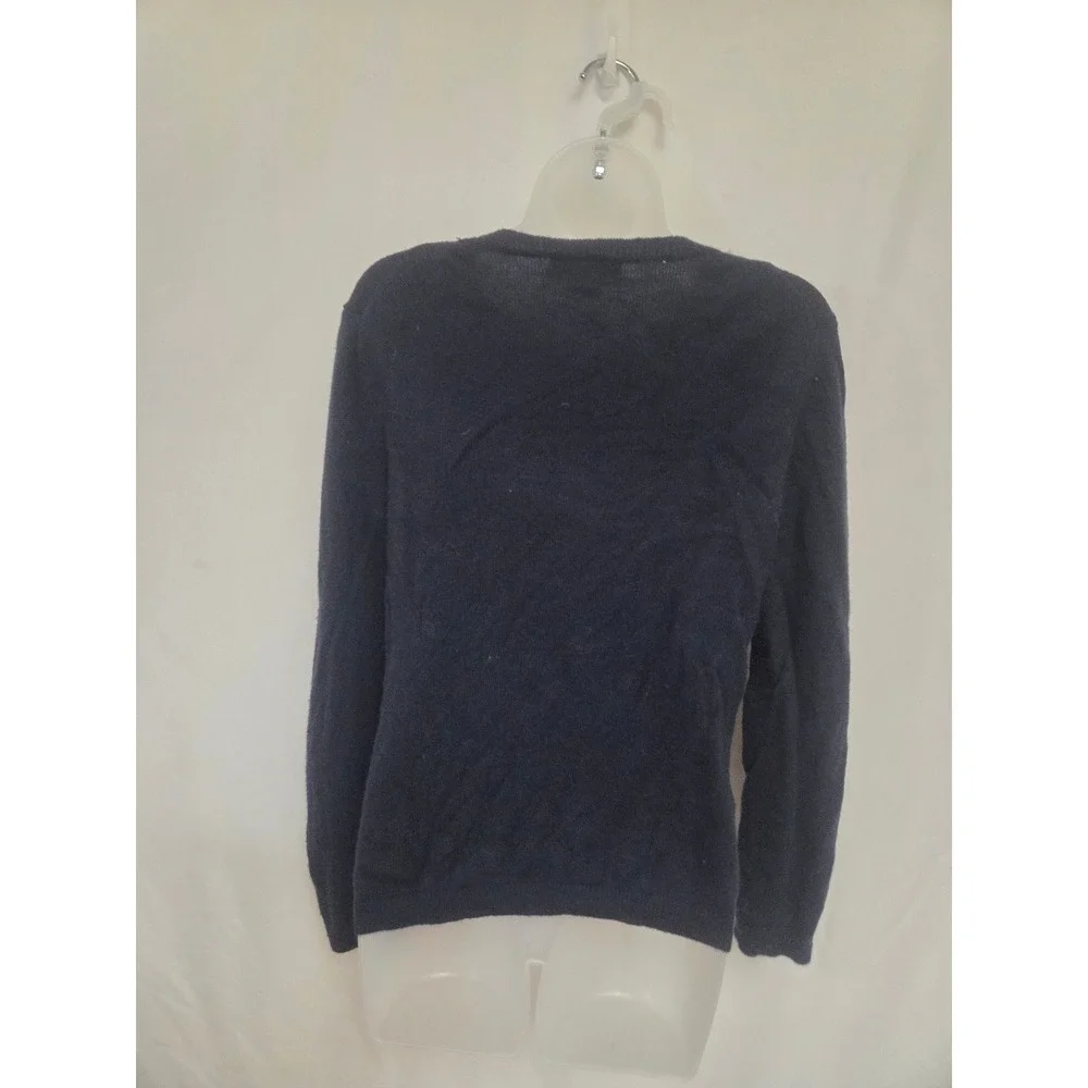 Kate Spade Broome Street Navy Blue Owl Earmuffs Sweater Womens Medium